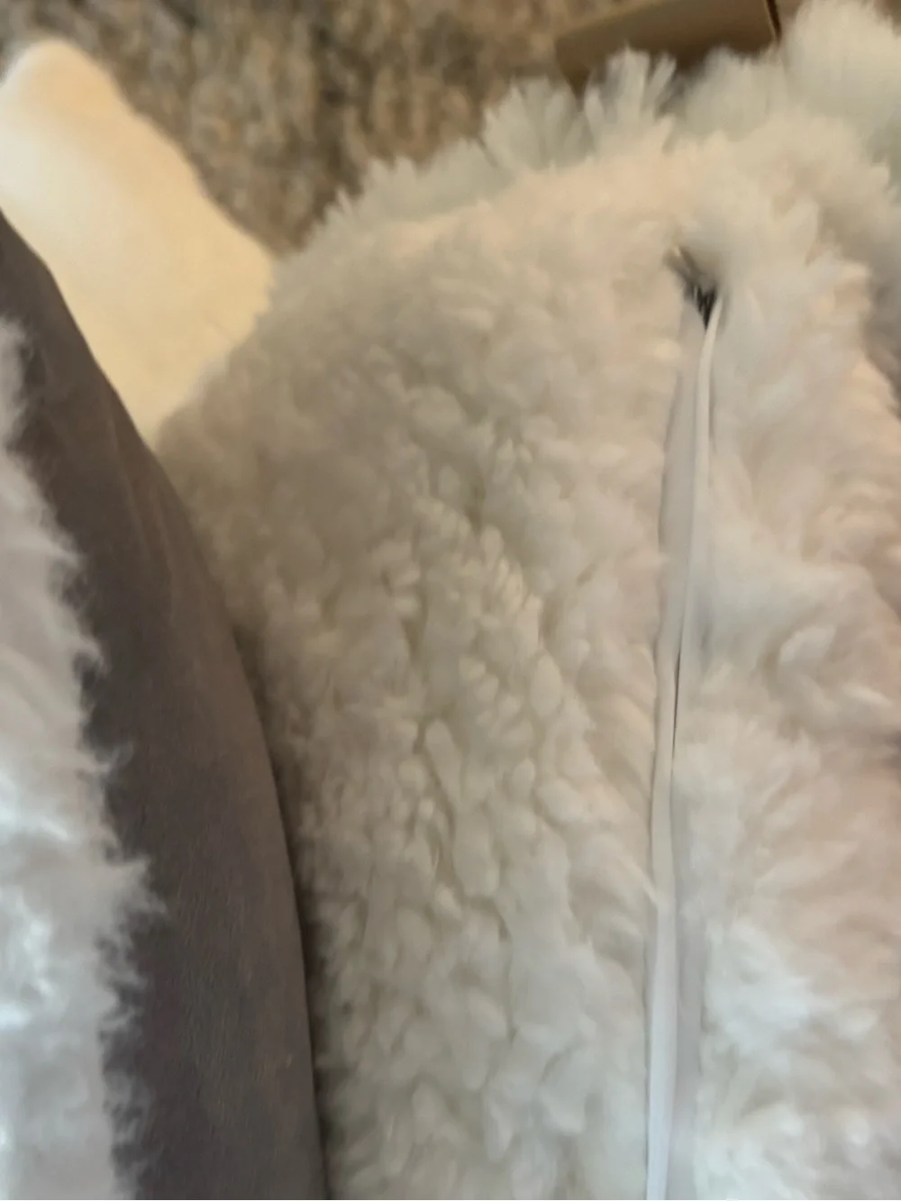 UGG Dasha Decorative Pillow - Light Gray Plush Velvet Sherpa